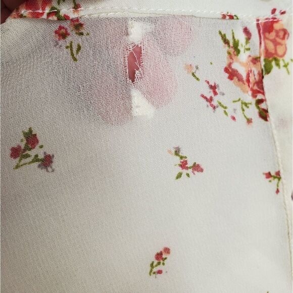 URBAN OUTFITTERS blouse Pins and Needles floral ruffle button top S - Picture 6 of 9